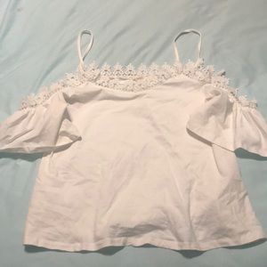 IJOAH White cold shoulder tank